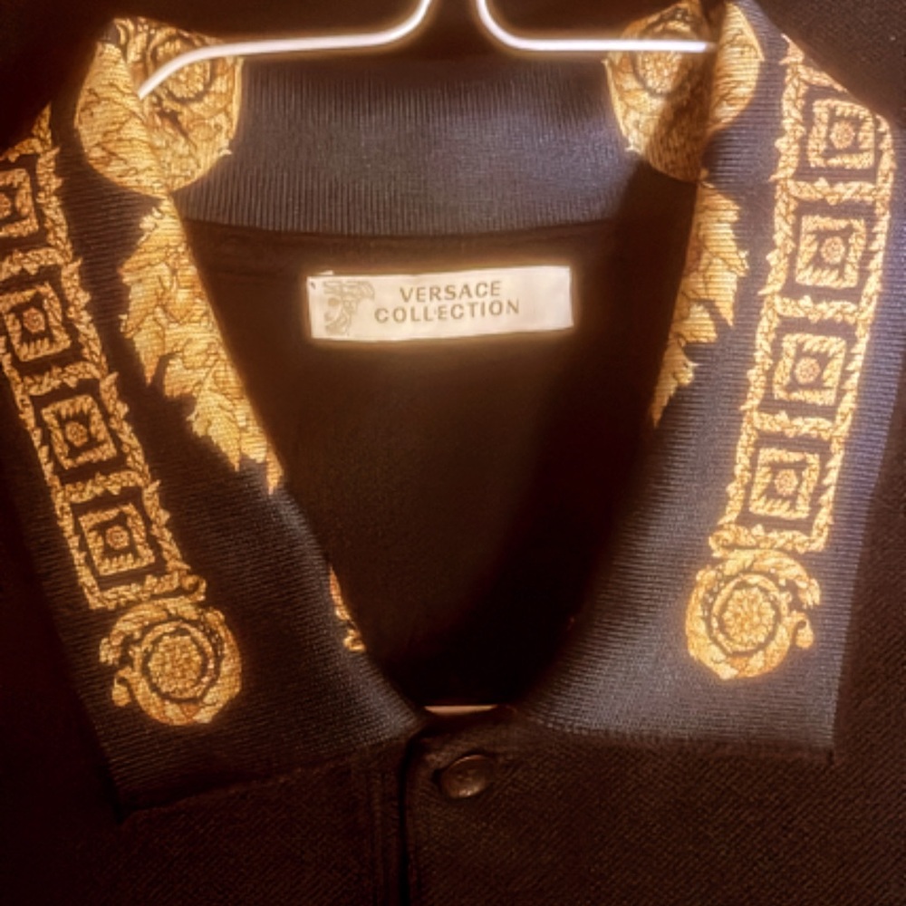 Versace collection polo worn once navy Sz medium